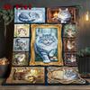 Feline Fantasies 2D Flat Pattern Flannel Blanket, High Quality All Seasons, Home Decor, Warmth and Comfort, Perfect for Christmas Gifts.