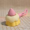 Cute 3D Strawberry Cake Mini Clicker Fidget Keychain Push Decompression Stress Anxiety Relief Lanyard Sensory Novelty Fun Gift