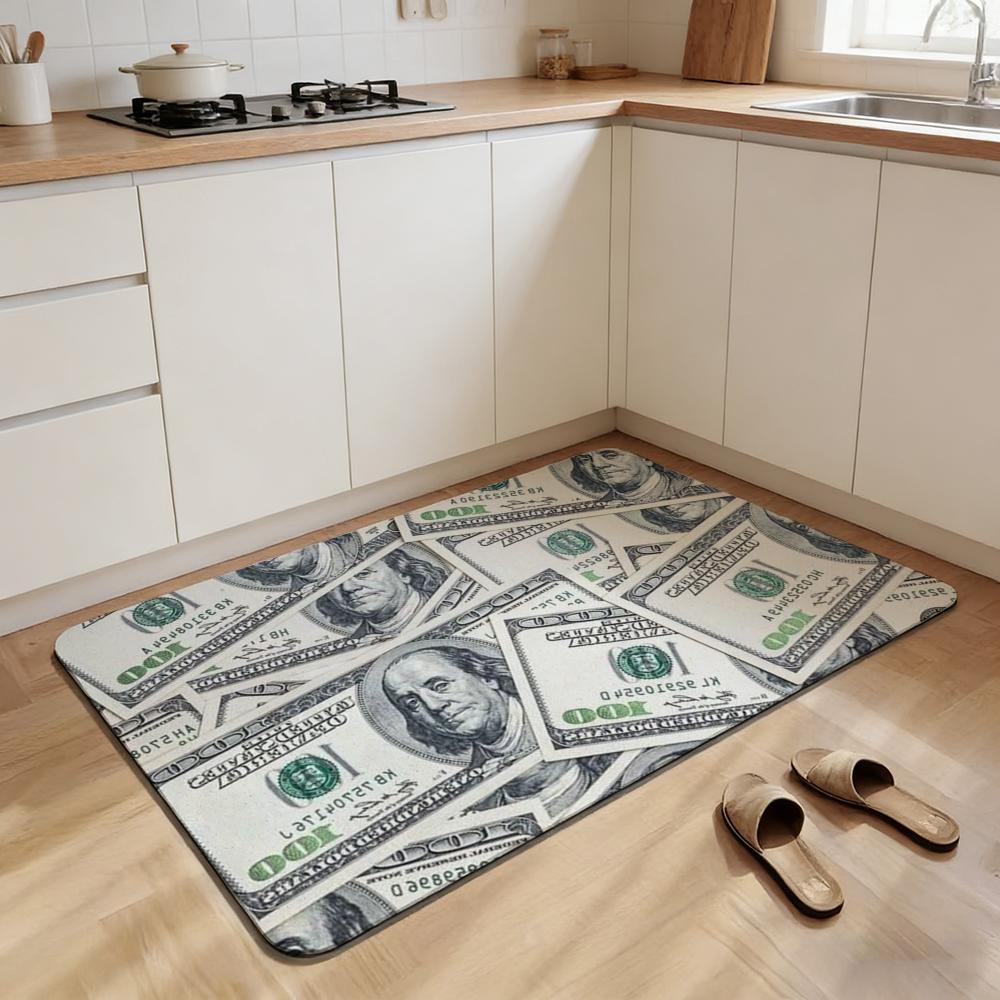Moderne U-USD Dollar Bargeld Bodenmatte Rutschfest Schnelltrocknend Kieselgur Badematte, Saugfähige Fußmatte