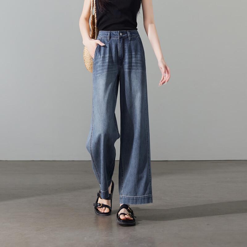 

SOFSIL Women s Drapey Wide-Leg Denim Jeans 26/S