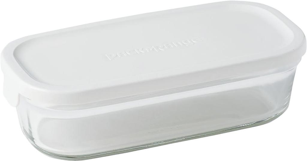 Iwaki Pack Range Rectangular Food Storage White & Containers, 4-Piece Set,