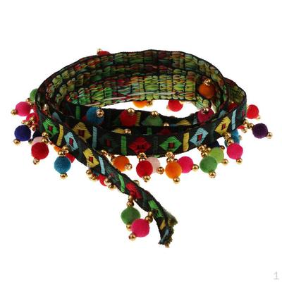 1 Yard Ponponlar Mini Şerit Püskül Dikiş Aplike El Sanatları - Siyah