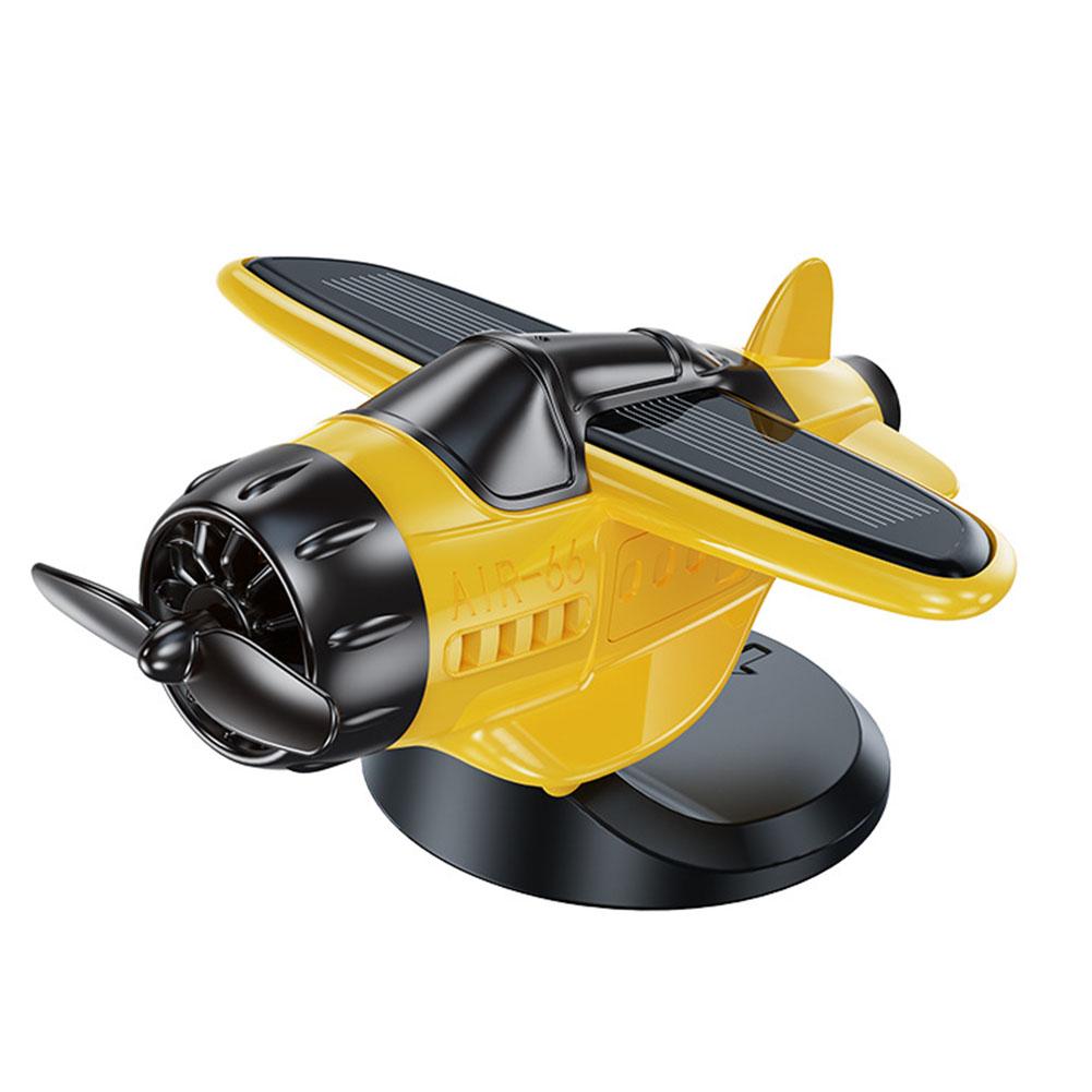 Solarbetriebenes Armaturenbrett-Ornament Kunststoff Kleines Flugzeug Driftbewegung Aktiviertes Drehendes Flugzeug-Ornament für Auto-Innenraum