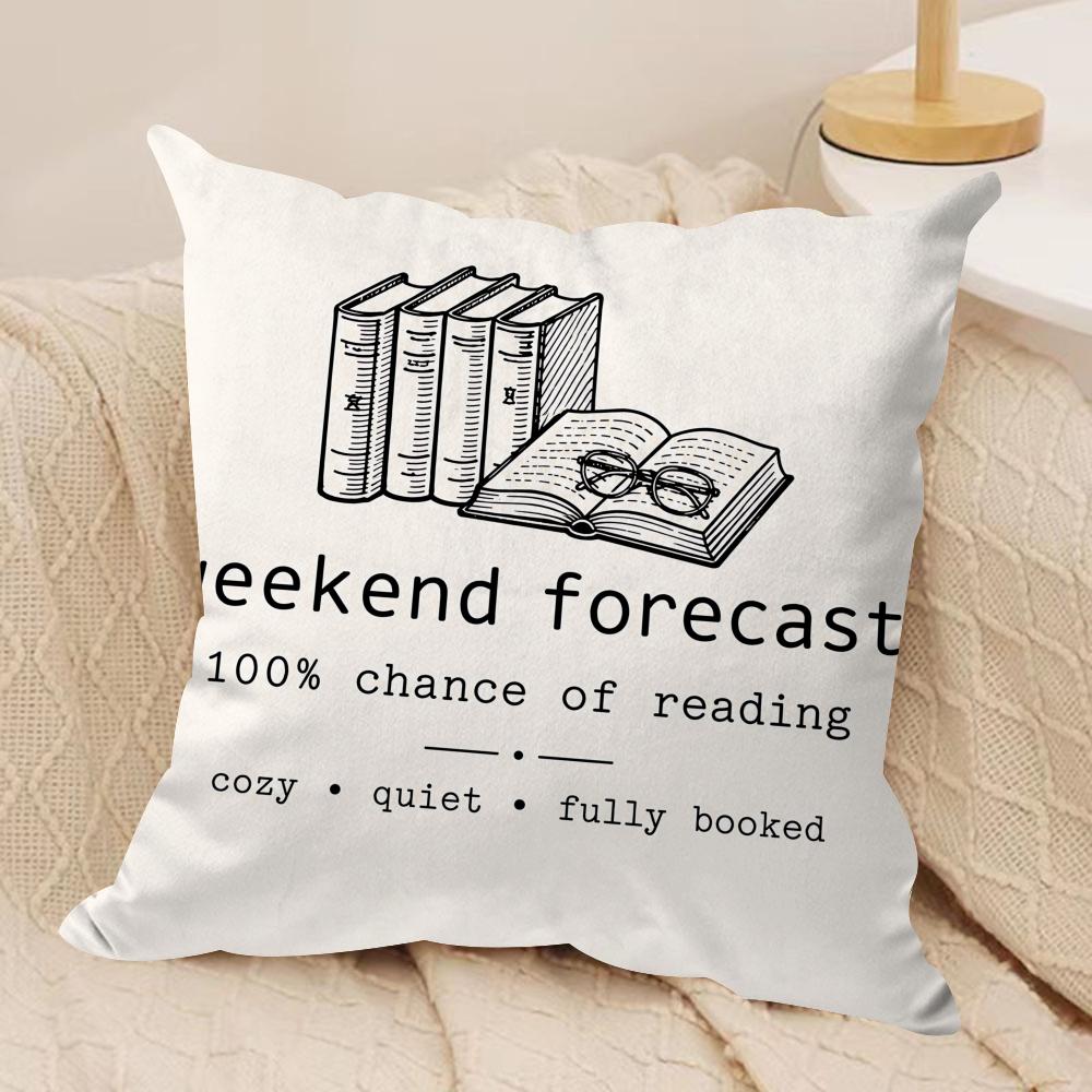 Book Waste Paper Cushion Cover Square Pillow Bedroom Sofa Leisure Comfort Living Room Home Decoration X