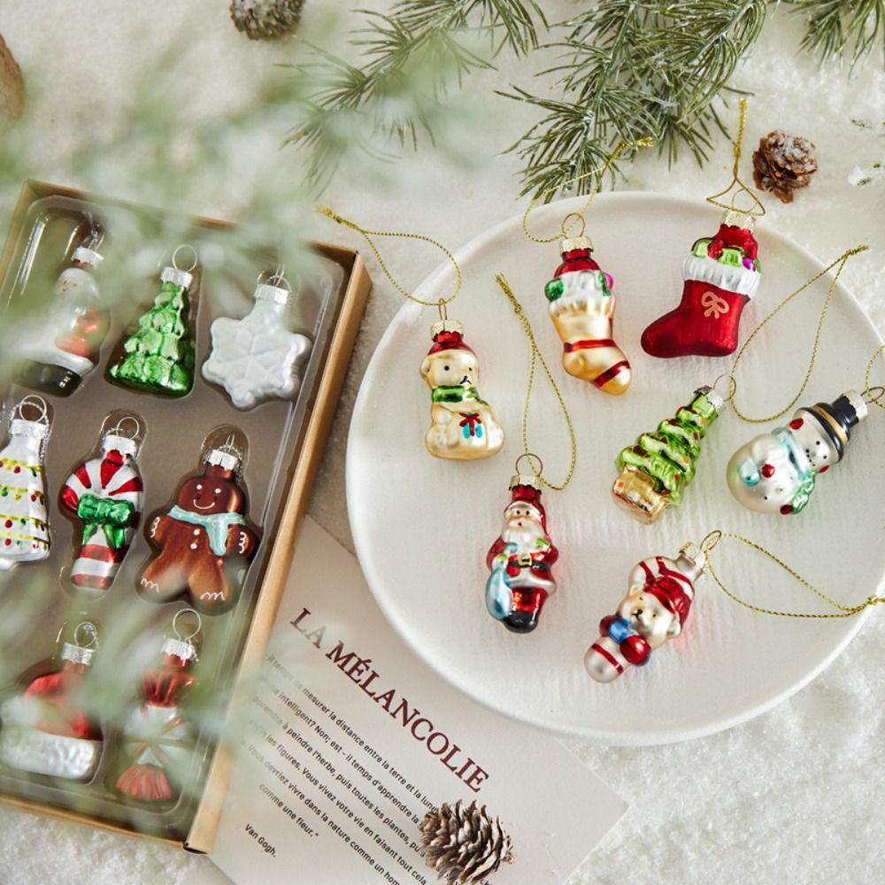 6/9PCS Creative Design Santa Claus Ornament Small Size Snowman Decoration Christmas Tree Decoration