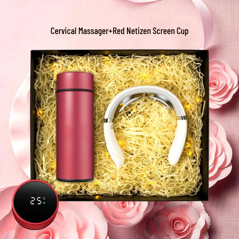 Cervical Spine Massager & Thermos Gift Set for Company Events and Client Souvenirs