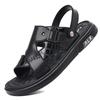 Summer New Thick Sole Sandals Men Anti Slip Leather Beach Shoes Soft Bottom Driving Casual Slippers