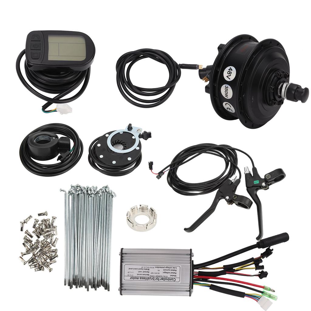 Electric Bike Conversion Kit 48V 350W Front Drive Wheel Hub Motor LCD5 Display Meter Set for Mountain Bicycle