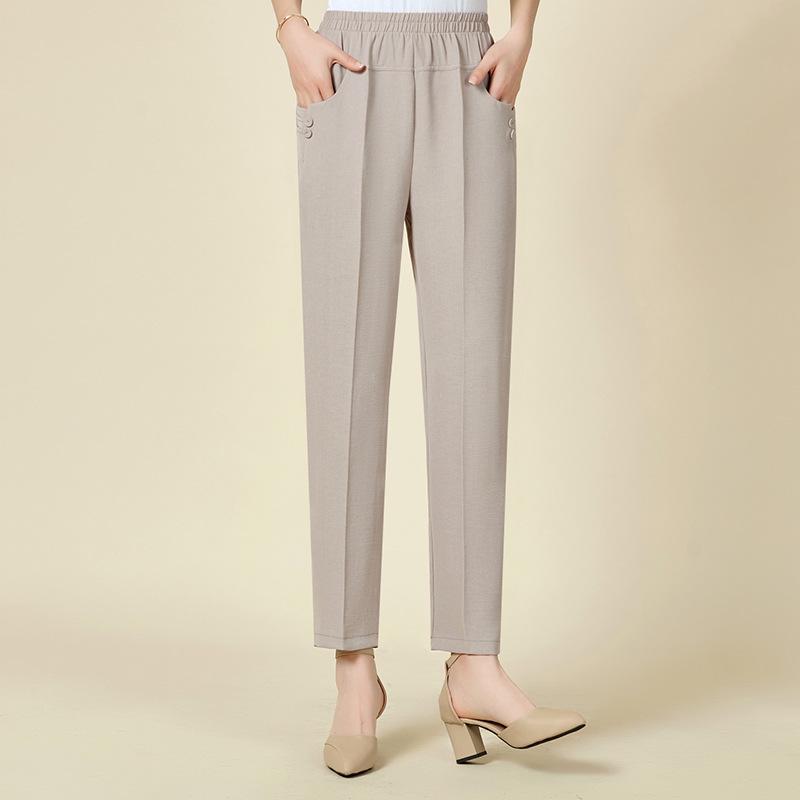 

Mom s Stylish Summer Nine-Point Loose Pants for Middle-Aged and Elderly Women - Cool, Breathable, Casual Fit 3XL (130-145 jin)