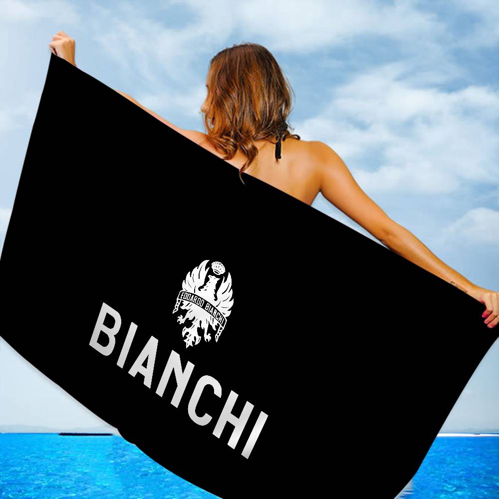 B-bianchi-S Bicycle Logo Microfiber Blanket Quick Drying Beach Towels Oversized Printing Super Absorbent Pool Towel Blanket