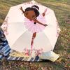 1PC Ballerina Flowers Umbrella-8-Rib Reinforced, Automatic Open, Lightweight & Durable, Cute Fashion Accessory for Outdoor, Beach or Casual Use, Beach