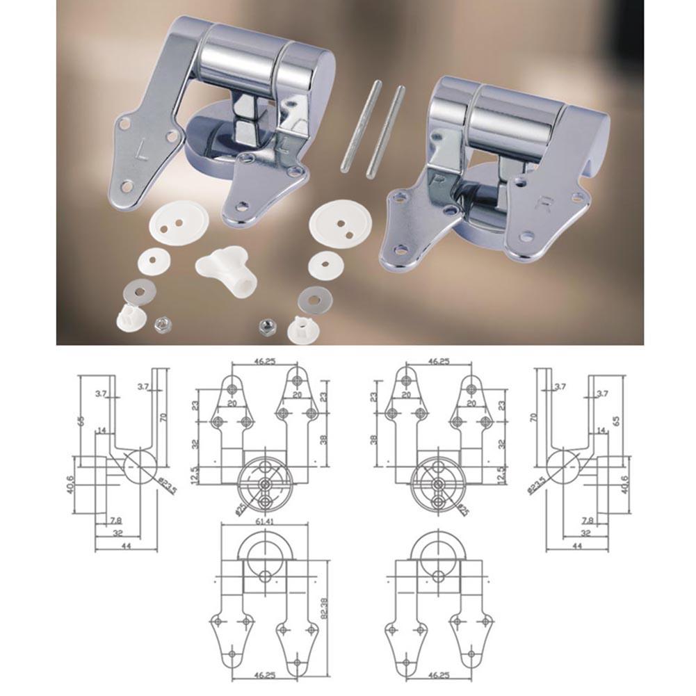 2pcs Slow-lowering Hinge Toilet Cover Accessories 1.0-2.0N·m Opening Angle 115° Slow-down Toilet Cover Connect Triangle
