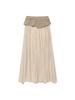 Meuameu Origami Crop Layered Chiffon Long Skirt