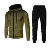 2024 Men Autumn Winter Polka Dots Hoodie Zipper Closure Breathable Elastic Waist Drawstring Sweatpants Coat Set Clothing
