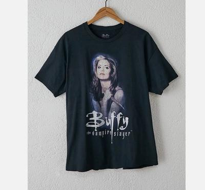 90er Jahre Schwarz Buffy – Im Bann der Dämonen T-Shirt basic schwarzes Grafik-T-Shirt Unisex T-Shirt