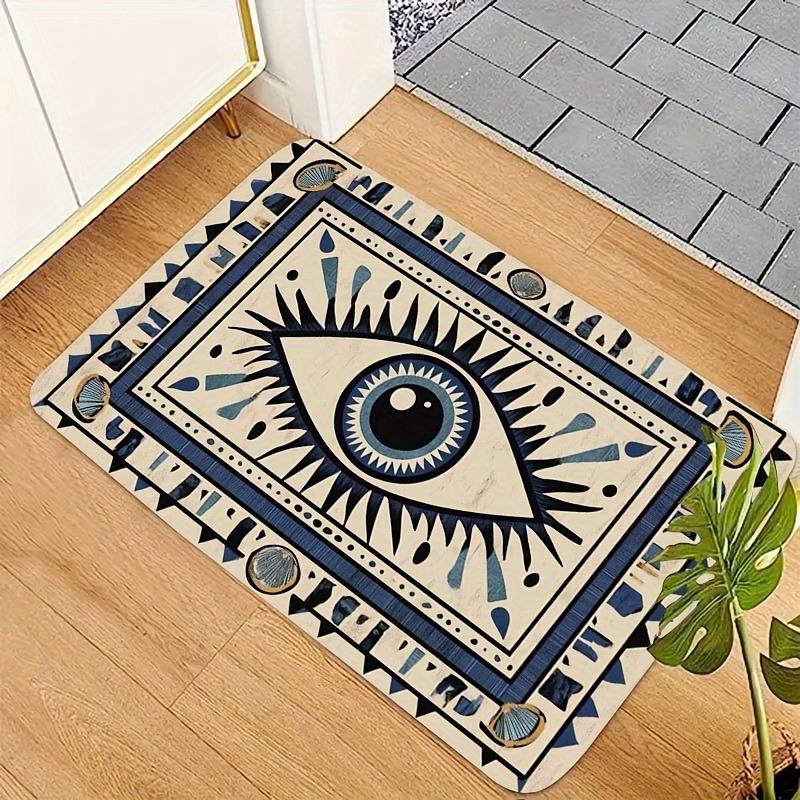 1pc Evil Eye Area Door Mat Tribal Style Rugs Floor Mat for Doormat Entrance Bedroom Polyester Floor Mat Retro Home Decoration