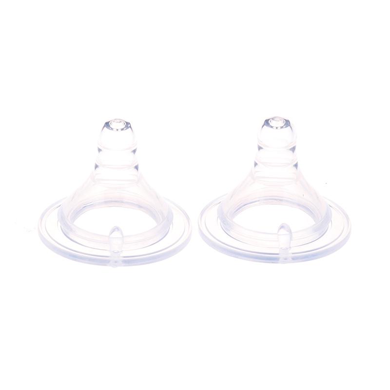2Pcs Baby Silicone Wide Neck Soft Teats Nipple Circle Hole S/M/L Size Cross Hole Baby Bottles Natural Flow Nipples