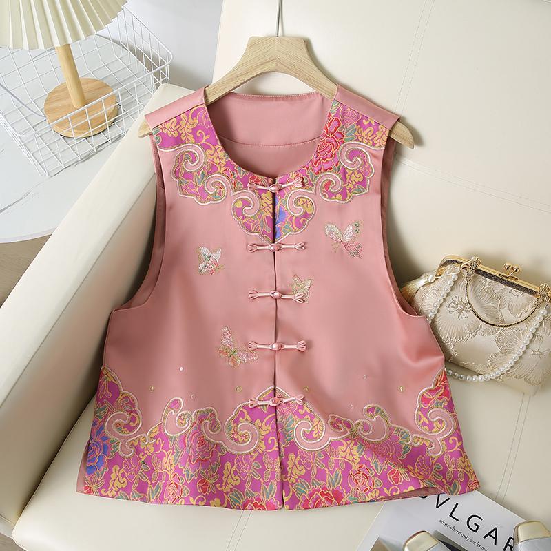 

2026 Ruyi Butterfly Silk Embroidery Vest - Elegant Layered National Style for Women XXXL (140-160 jin)