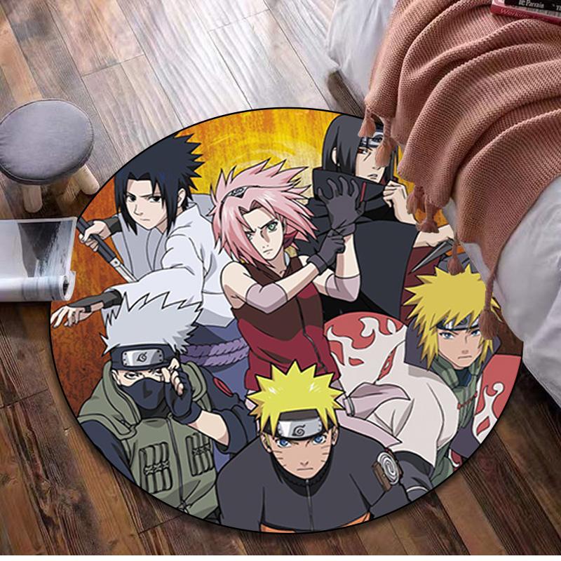 Naruto Circular Rug Office Decorative Carpet For Living Room Bedroom Door Mat Floor Carpet Computer Chair Area Rug