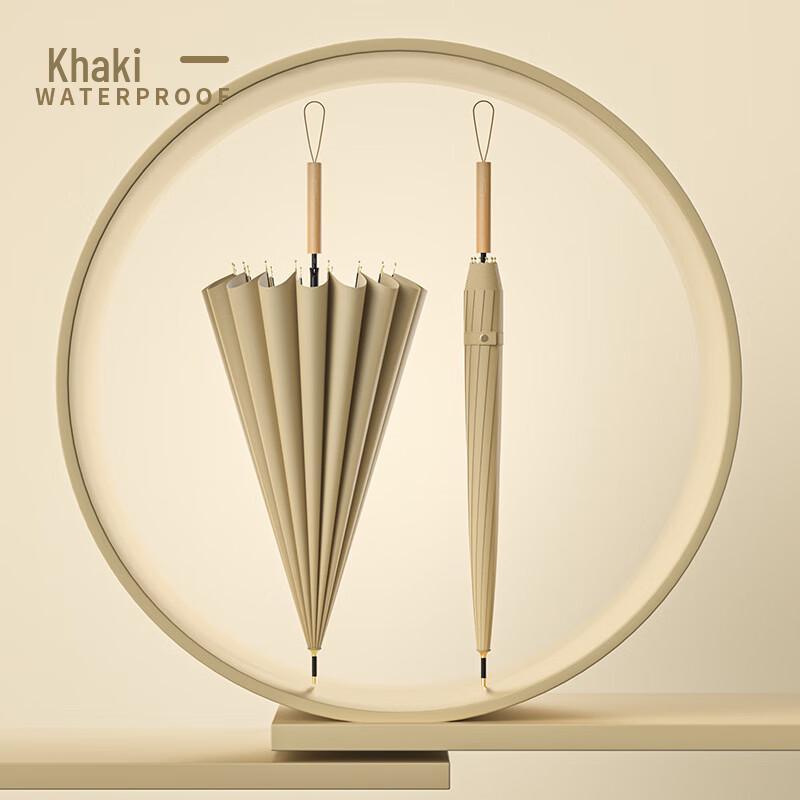 Nanqiao 16-Rib Automatic Wood Handle Umbrella 23 inch