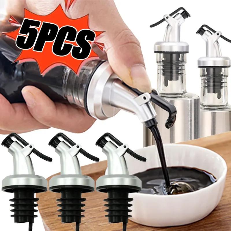 5 PCS Bottle Stopper Leak Proof Wine Stopper Bottle Cap Wine Pourer Spout Stopper Dispenser Olive Oil Sprayer Kitchen Tools