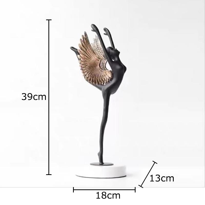 Ballet Angel Figures Sculpture Desk Decoration Ornaments Flying Dancer Abstract Character Metal Statue Room Aesthetic Decor