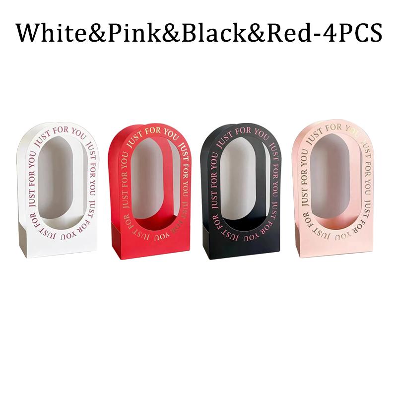 Simple Hollow Hand-Held Flower Basket Paper Flower Bouquet Floral Arrangement Carton Packaging Box Decoration Supplies