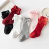 Kids Socks Toddlers Girls Big Bow Knee High Long Soft Cotton Lace Baby Kniekousen Meisje  Children Clothing Baby Stuff