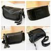 Whatna Natural Cowhide Leather Shoulder Bag for Women, Small Messenger Bag, Business Bag, Fits iPad Mini, Horizontal Design, Genuine Leather,