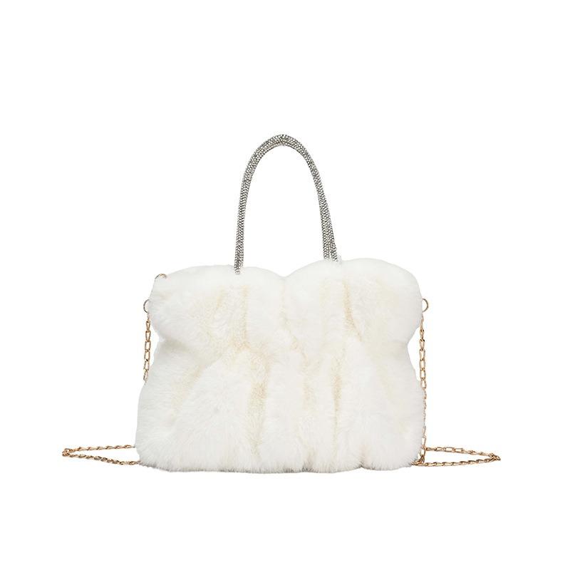 Large capacity plush small bag women's new commuter portable cloud plush bag fashion chain shoulder messenger bag