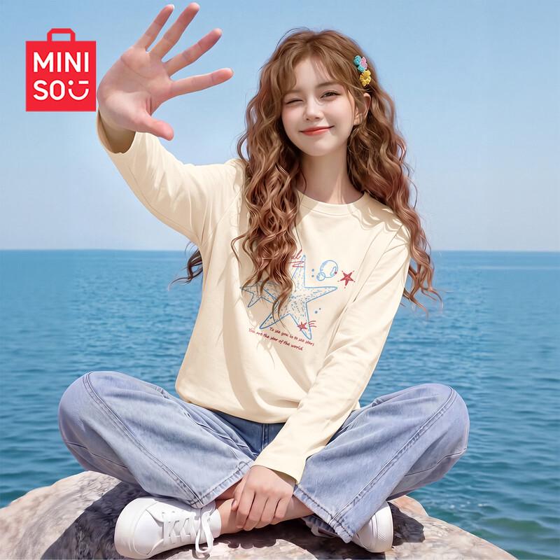 MINISO Women's Pure Cotton Long-Sleeve T-shirt