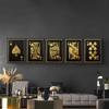 Gold Royal Flush of Spades Poster Playing Poker Cards Canvas Painting Wall Art for Cool Man Cave or Basement Game Room Decor