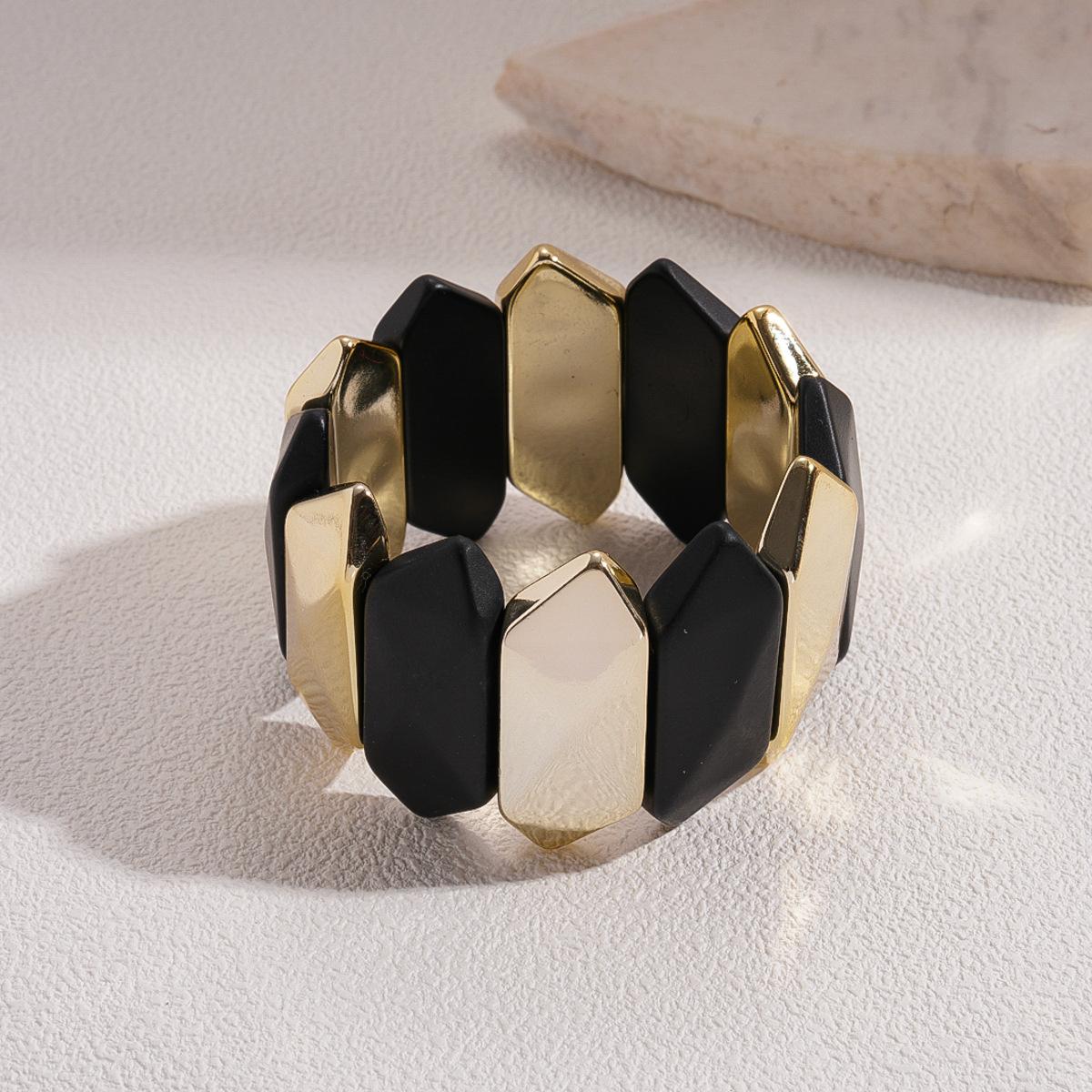 Exaggerated acrylic irregular rhombus elastic rope splicing bracelet personalized jewelry