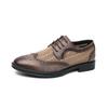 Men's Summer Mesh Leather Brogue Shoes: Casual, Business, British Style, Lace-Up, Wedding-Ready