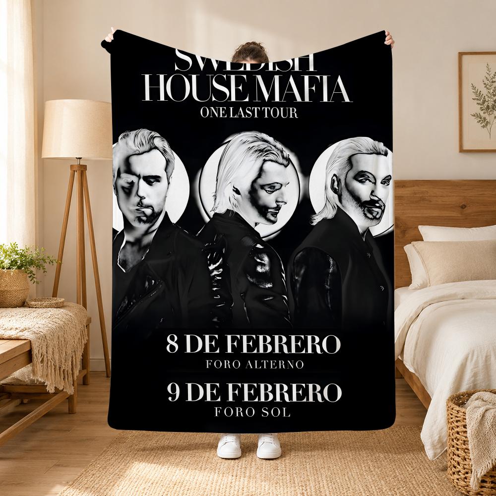Swedish House Mafia DJ Group Throw 240g flannel blanket, suitable for sofas, beds, offices, exquisite gift blankets