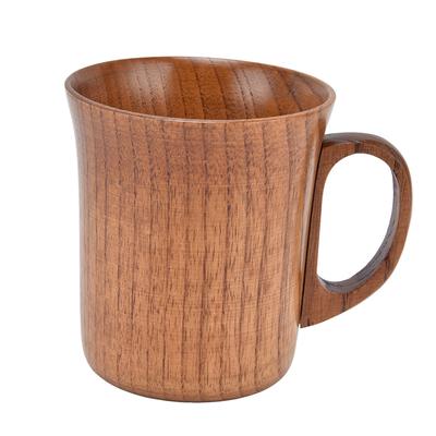 280ml Wooden Mug Cup with Handle Jujube Wood for Office Tea Coffee Water Wine Whisky