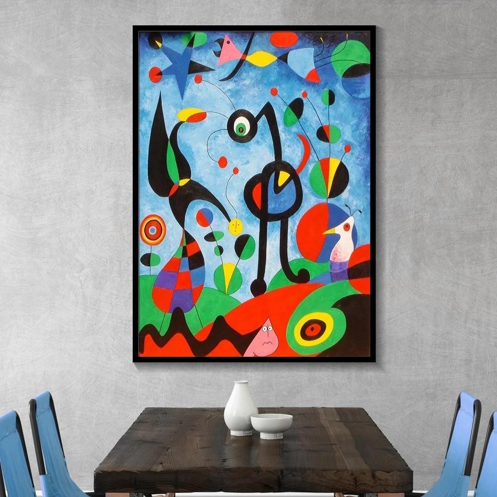 Joan Miro Surrealismus Umělecké Plakáty a Reprodukce Obrazy na plátně Obrazy na zeď Moderní Abstraktní Dekorativní Home Decor Bez rámu