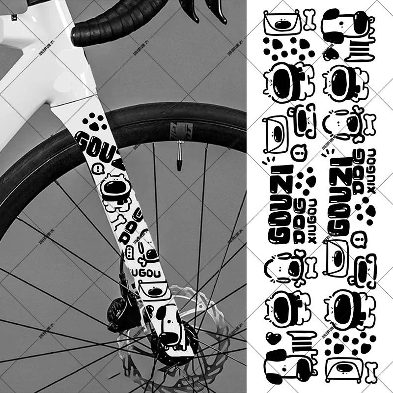Adesivi per Bicicletta Graffiti Cartoni Animati Per Telaio Bicicletta Tubo Superiore Fai da Te Riflettenti Impermeabili Adesivi per Ciclismo Adesivo per Telaio Bici da Strada