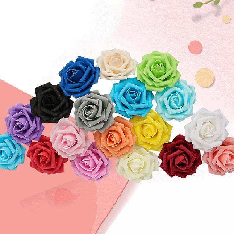 50pcs Artificial Foam Roses In Vibrant Colors Perfect For Wedding Party Decor And Bouquets
