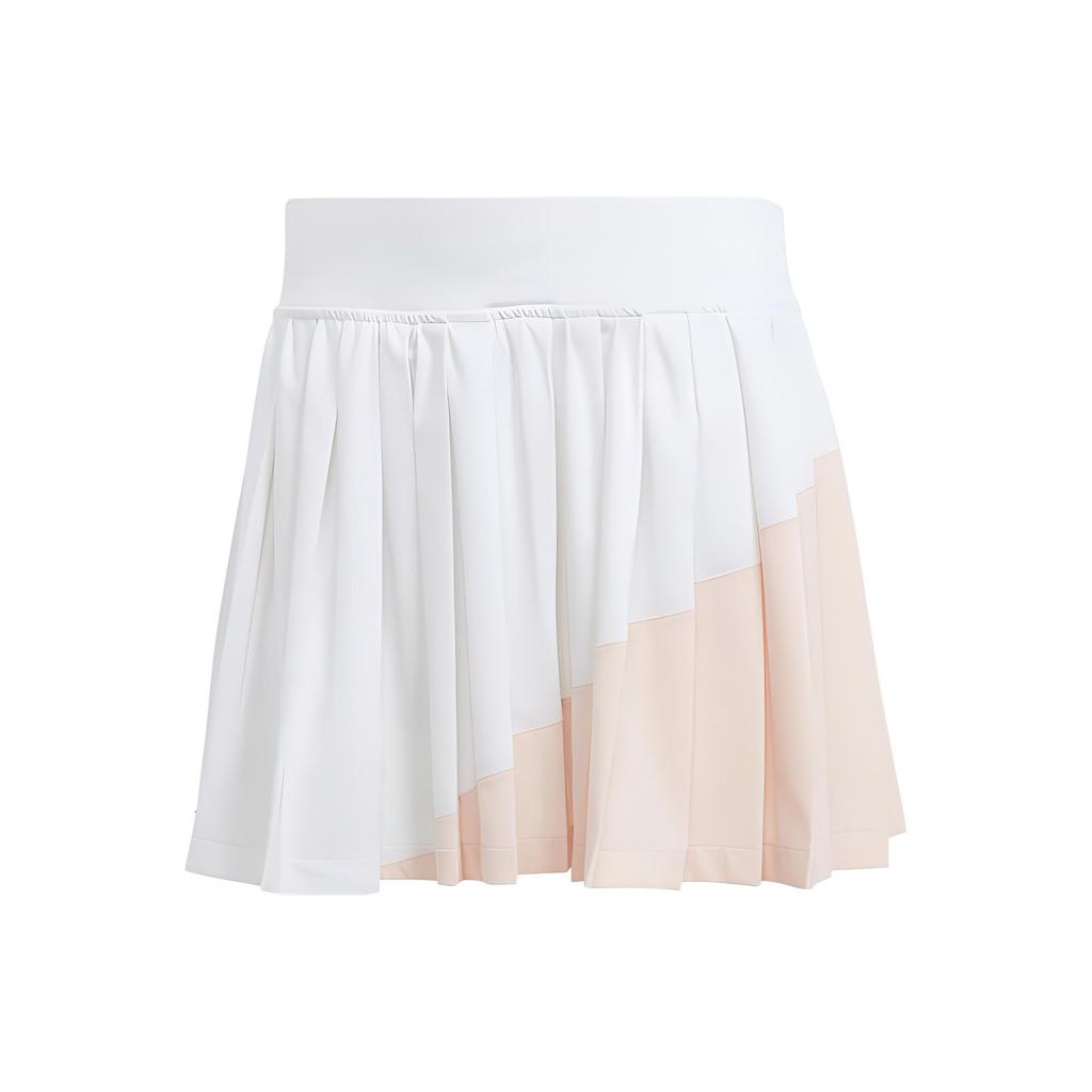 Adidas SS23 Color Block Tennis Pleated Skirt Women Skirt White IA7038