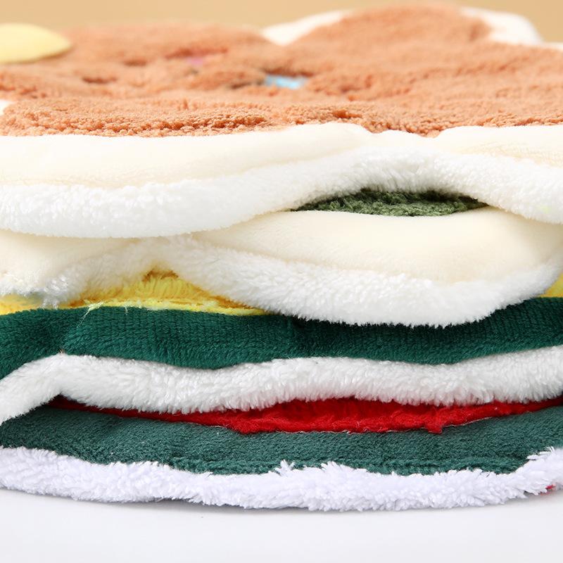 Coral Fleece Christmas Santa Claus Hand Towels Water Absorption Quick-Drying Hand Towel Christmas Tree Bell Kitchen Bathroom