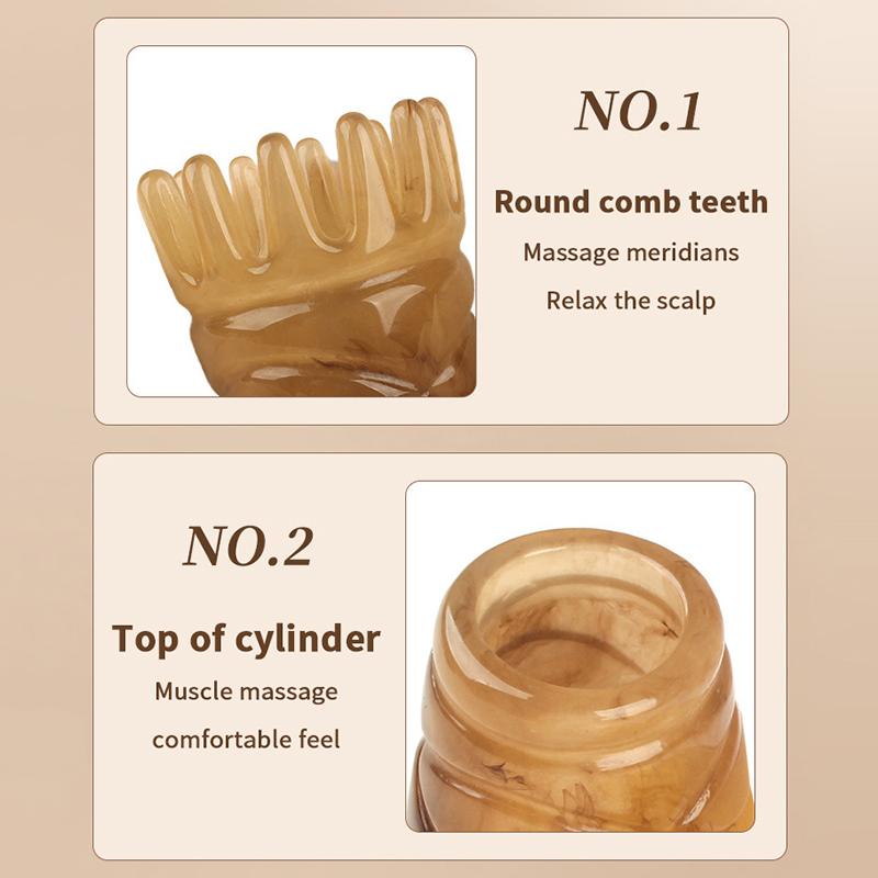 Resin Hair Scrubbing Comb Head Massager Hair Care Meridian Scraping Scalp Massage Acupuncture Spa Gua Sha Health Massage Tool
