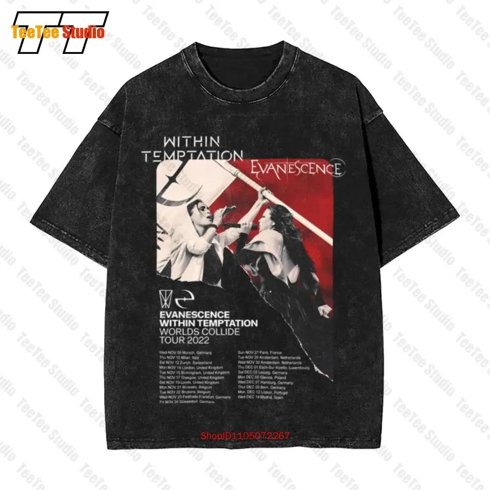 Evanescence Within Temptation Worlds Collide Винтажная Оверсайз Футболка Fr OR S