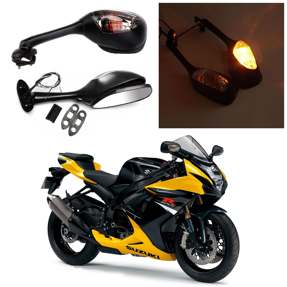 Kolip Motorcycle Rearview Side Mirrors for Suzuki GSXR 600 750 1000 with Turn Signal Light