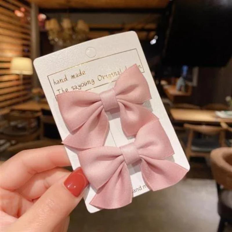 2PCS New Cute Bow Headgear Sweet Little Girl Hair Accessories Summer Girls Net Red Clips Baby Hairpins Children Hair Clips Gifts