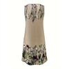 Women's Sleeveless V-neck Floral Print Leisure Holiday Long Dress Vest Skirt