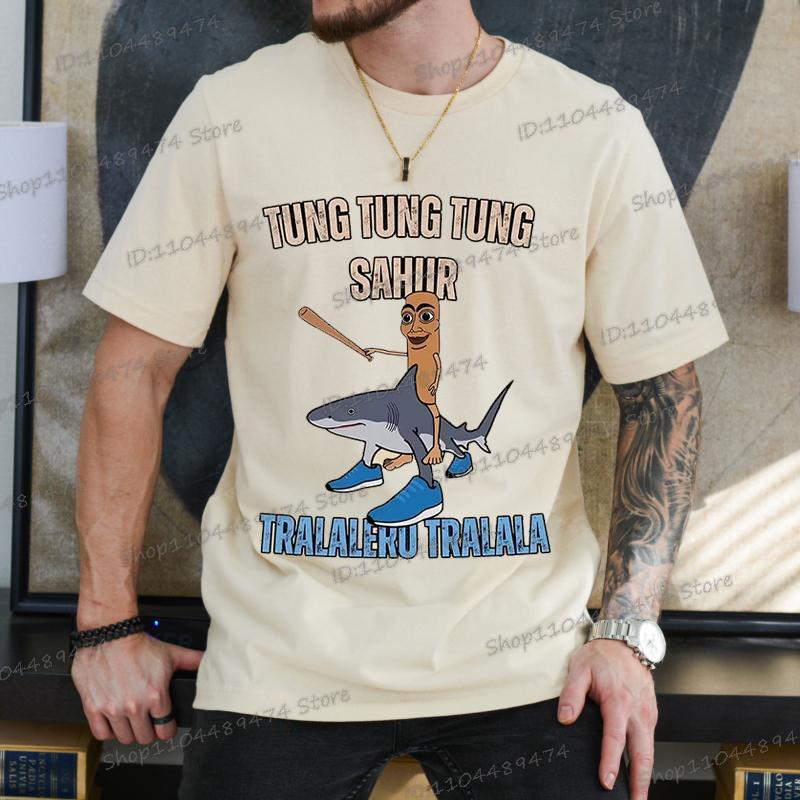 Italian Brainrot Funny Meme T-shirt Men Women Tung Tung Tung Sahur Tralalero Tralala Y2K Tops Tees Fashion Homme Camiseta