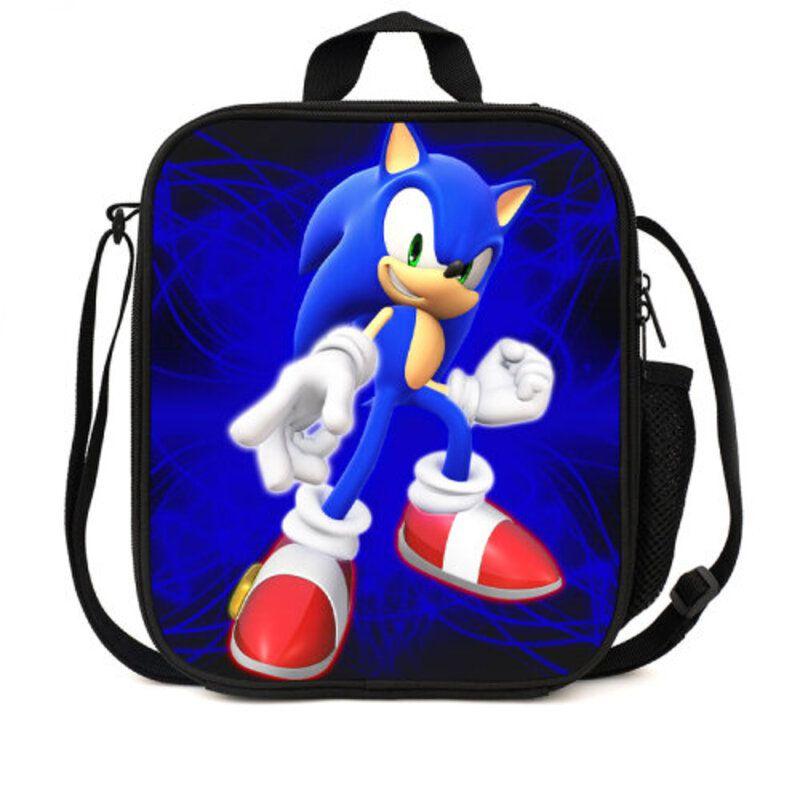 Sonic Hedgehog Lunch Box Bag Stylish Shoulder Bag For Kids Adults Large Capacity Travel Bag