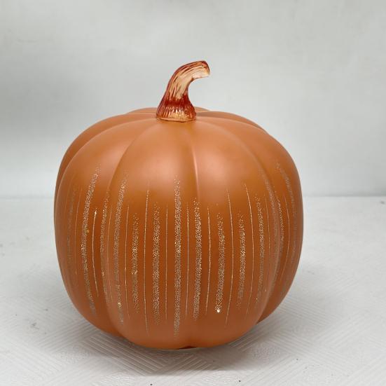 Twinkle Pumpkin Night Light with Timer Halloween Glass Starry Night Lamps Auto-Off LED Fall Decoration for Tabletop Mantel