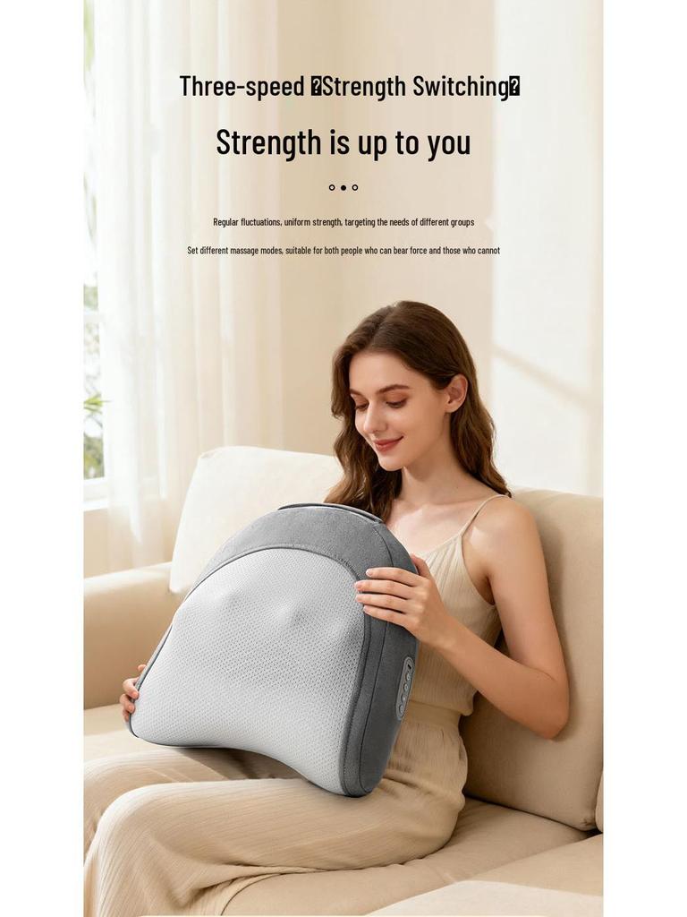 Rechargeable Wireless Massage Pad for Home & Office: Lumbar Support & Vibration Relaxation